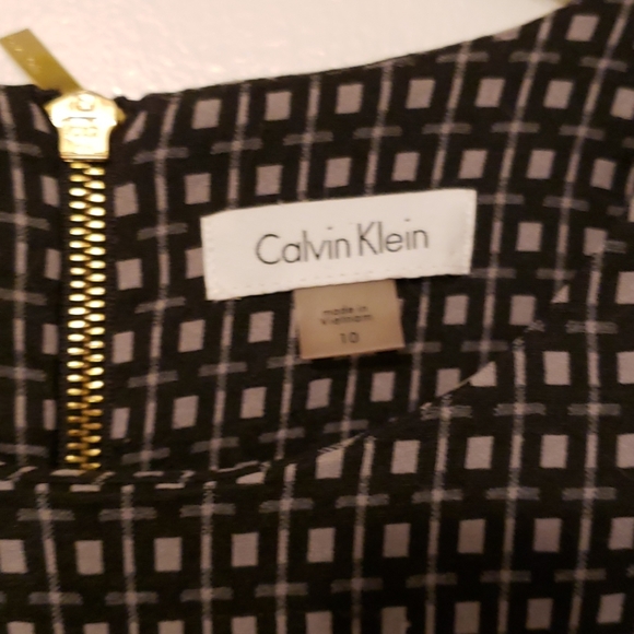 Calvin Klein 10 pattern black gray dress - Picture 3 of 4